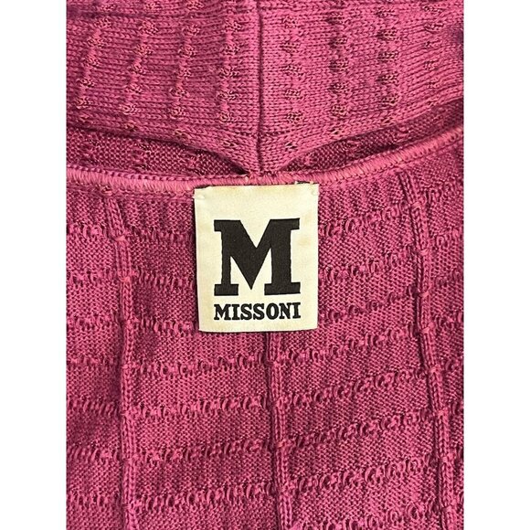 M MISSONI Magenta Purple V-Neck Sleeveless Knit Dress - Picture 5 of 11